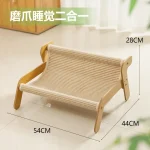 Wooden Pet Bed Sisal Cat Sofa Paw Grinder Nest Four Seasons 6 | PricZone