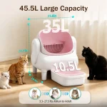 Cumrige Pink Cream Beige Smart SelfCleaning Cat Litter Box 2 | PricZone Cumrige Pink Cream Beige Smart SelfCleaning Cat Litter Box 2 | PricZone