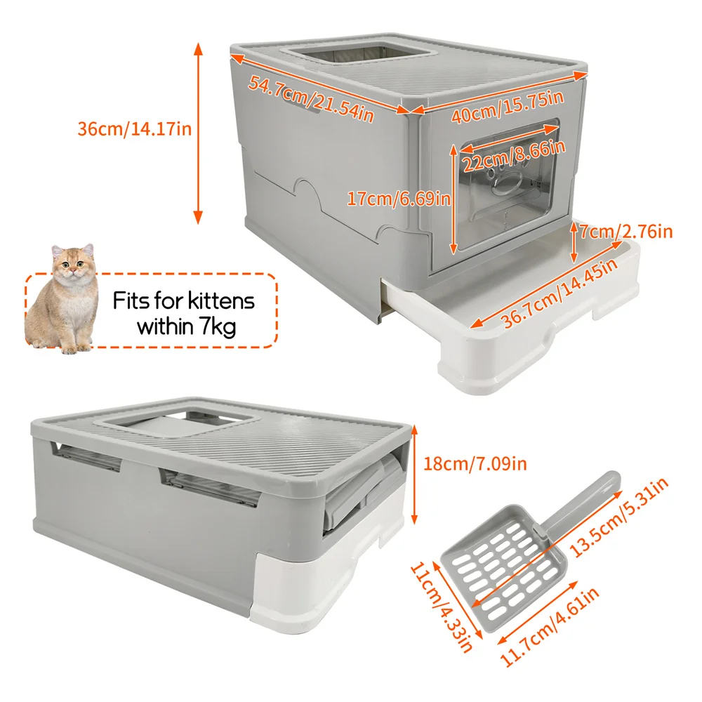 Large Cat Litter Box Kitty Sandbox Enclosed Splashproof 8 | PricZone Large Cat Litter Box Kitty Sandbox Enclosed Splashproof 8 | PricZone