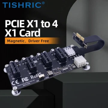 Tishric PCIe X1 To 4-Port Expansion Card Converter 1