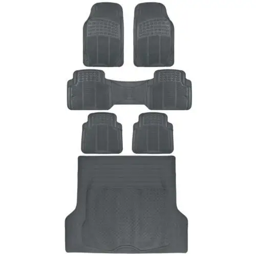 Row Car Rubber Floor Mats Gray All Weather with Cargo Liner 1 | PricZone Row Car Rubber Floor Mats Gray All Weather with Cargo Liner 1 | PricZone