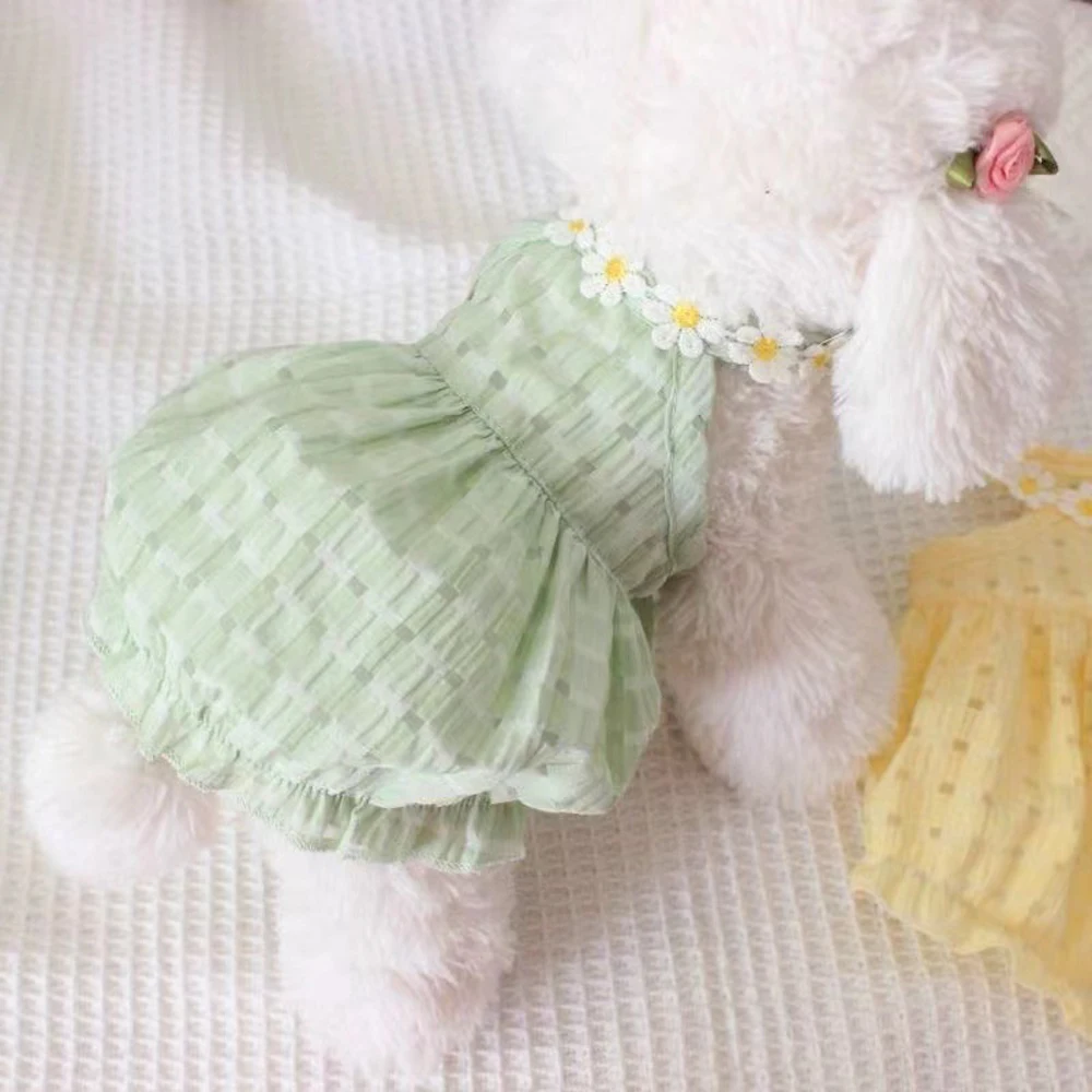 Small Cat Summer Dress Thin Yellow Pet Skirt 6 | PricZone Small Cat Summer Dress Thin Yellow Pet Skirt 6 | PricZone
