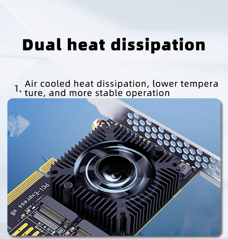 Pcie Expansion Card for Nvme SSD Array Adapter with 4 Ports 15