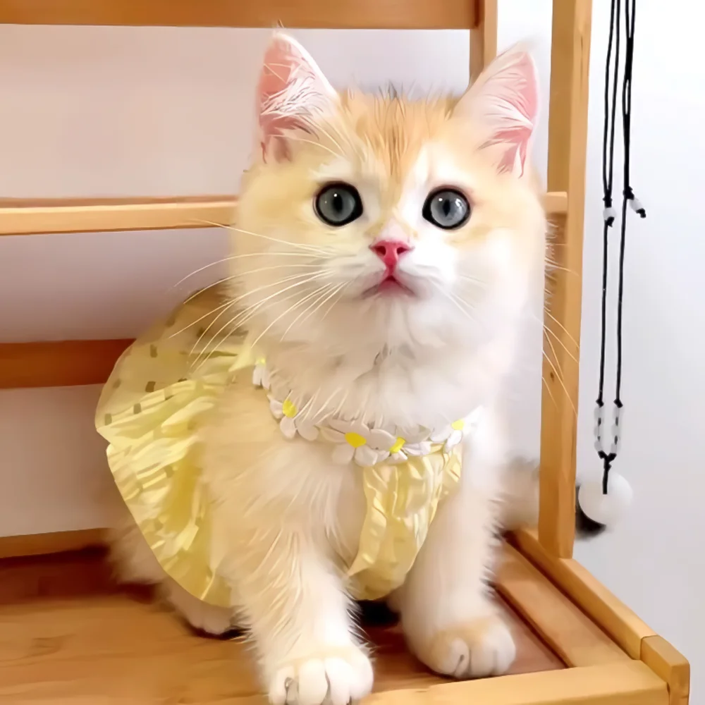 Small Cat Summer Dress Thin Yellow Pet Skirt 2 | PricZone Small Cat Summer Dress Thin Yellow Pet Skirt 2 | PricZone