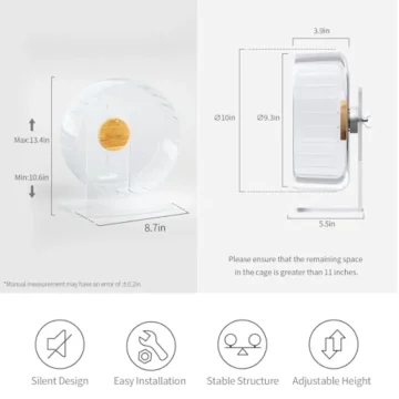 Quiet Hamster Exercise Wheel with Adjustable Stand 2