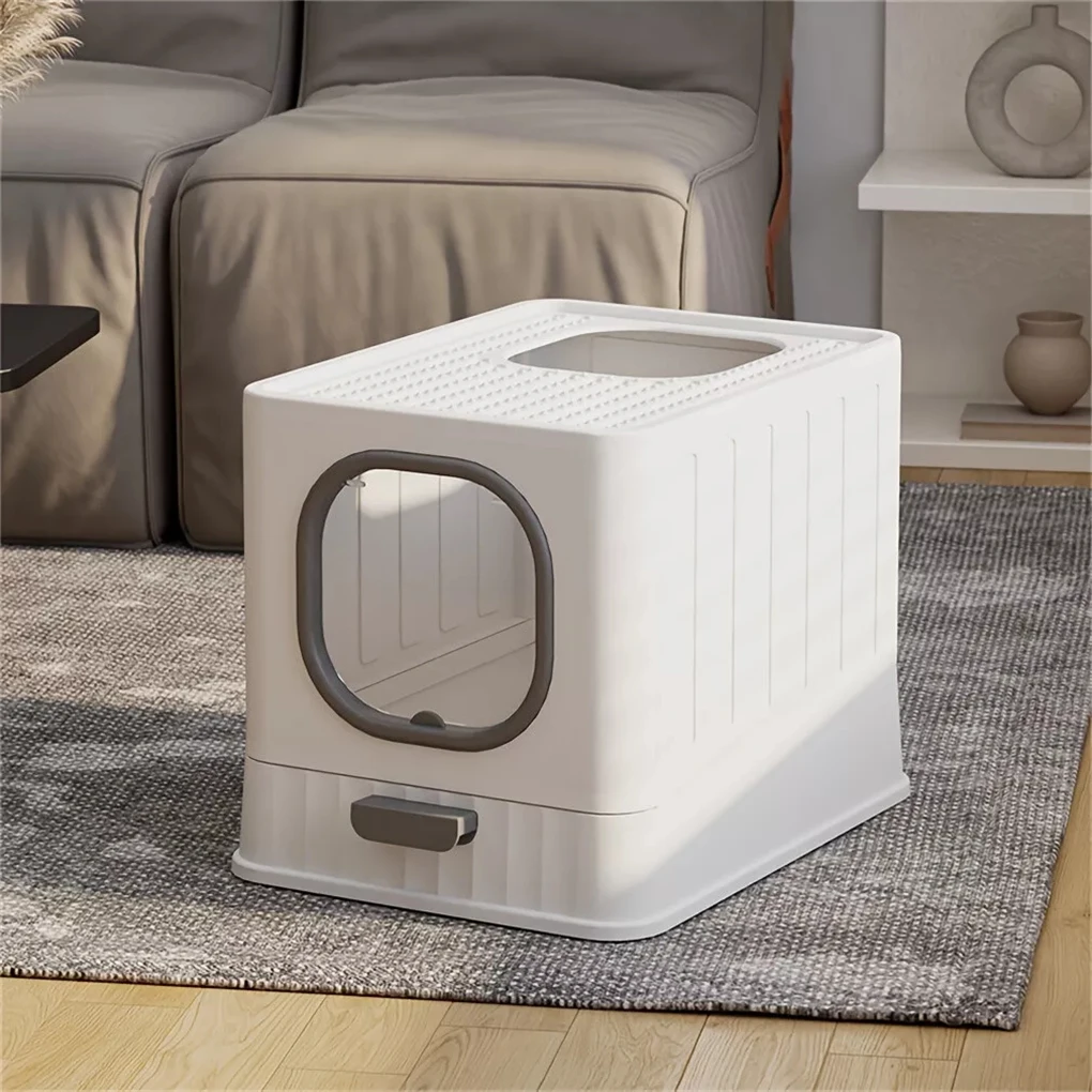 Leak-Proof Enclosed Cat Litter Box Pull-Out Drawer Kitten 10