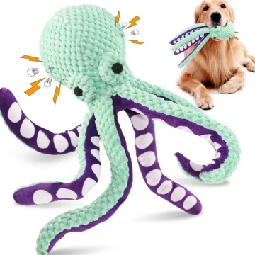 Large and Small Dog Plush Octopus Toy with Sound 1 | PricZone