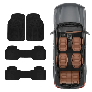 Chevrolet Traverse All Weather Rubber Floor Mats 3 Row Black 2