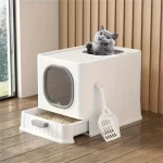 Leak Proof Enclosed Cat Litter Box Pull Out Drawer Kitten 1 | PricZone