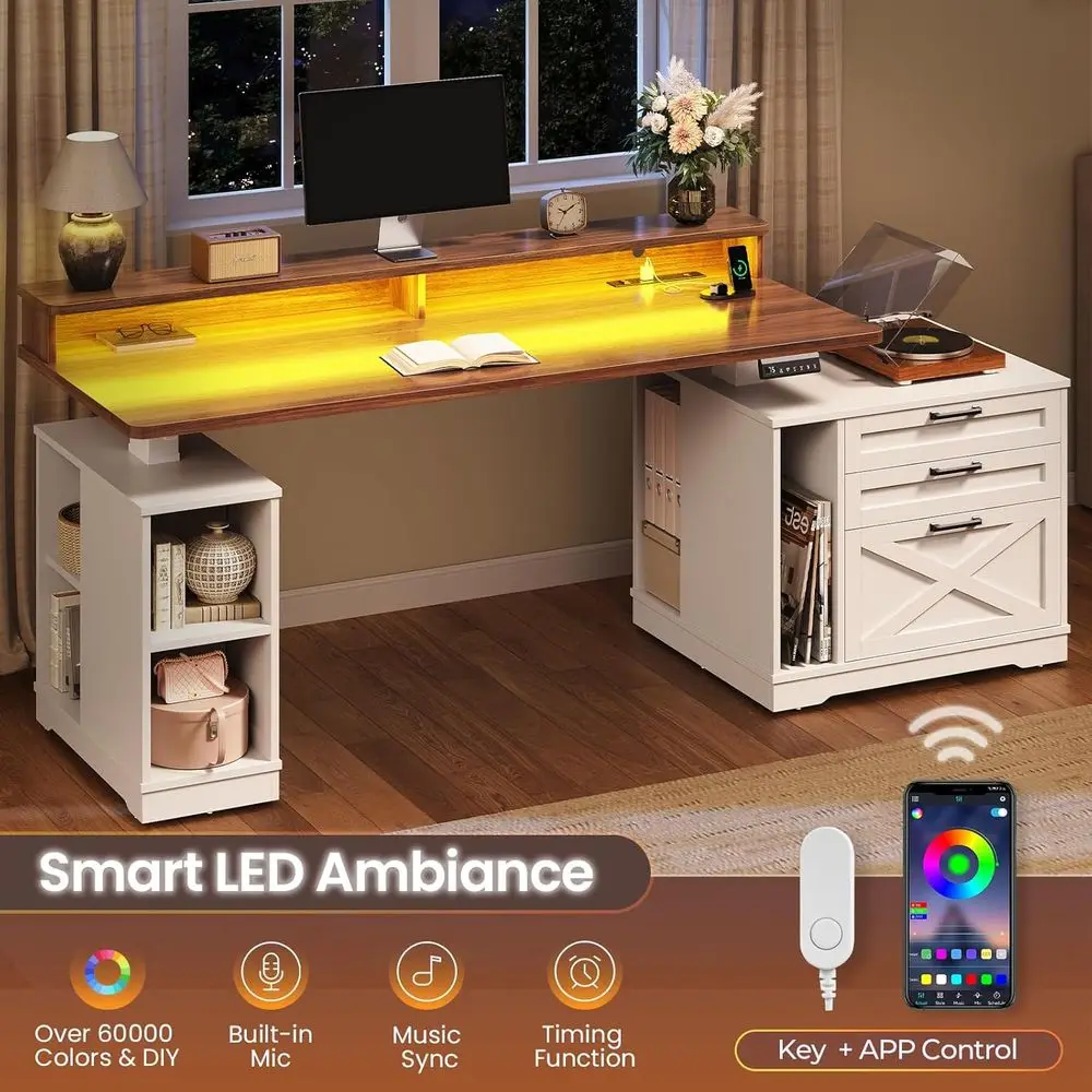 Adjustable Height Computer Desk with Storage and Drawers 6 | PricZone Adjustable Height Computer Desk with Storage and Drawers 6 | PricZone