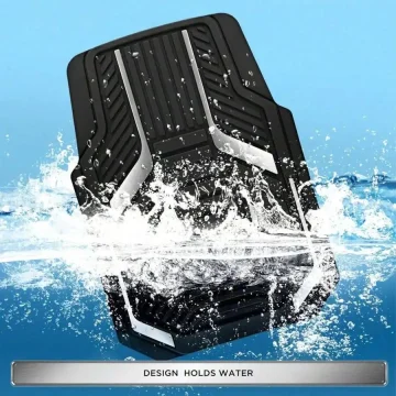 Universal All-Weather Car Floor Mats Set Red Geometric 2