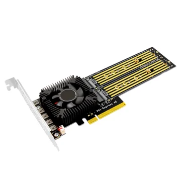 Pcie Expansion Card for Nvme SSD Array Adapter with 4 Ports 1