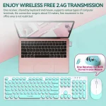 Wireless Keyboard Mouse Combo Retro Typewriter 104 Keys 5 | PricZone