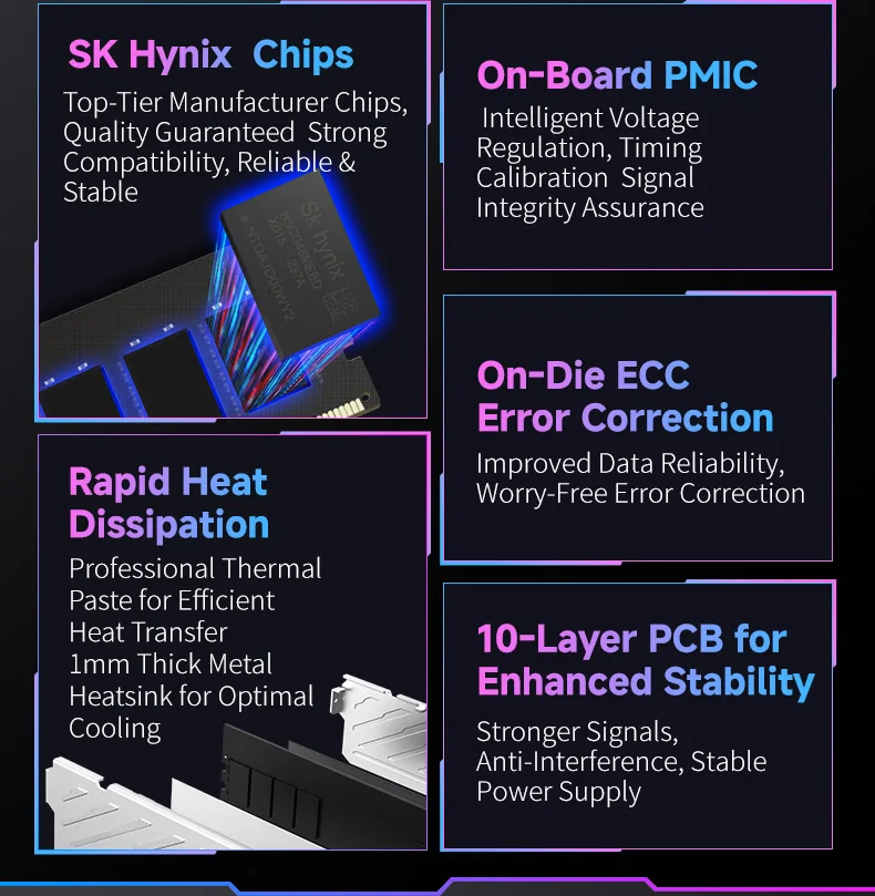 Kingbank Ddr5 RAM 8Gb 16Gb 6000Mhz Desktop Memory 10