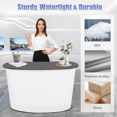52in PopUp Trade Show Reception Desk Foldable Table Stand 3 | PricZone 52 in Pop Up Trade Show Reception Desk Foldable Table Stand 3 | PricZone
