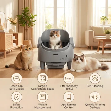 Smart Open Automatic Cat Litter Box 8L Self Cleaning WiFi 1 | PricZone
