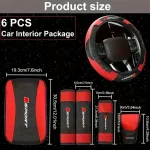 6Pc Car Interior Gift Set Faux Leather Breathable 3 | PricZone 6Pc Car Interior Gift Set Faux Leather Breathable 3 | PricZone