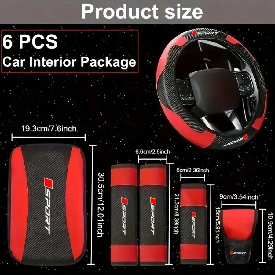 6Pc Car Interior Gift Set Faux Leather Breathable 3 | PricZone 6Pc Car Interior Gift Set Faux Leather Breathable 3 | PricZone