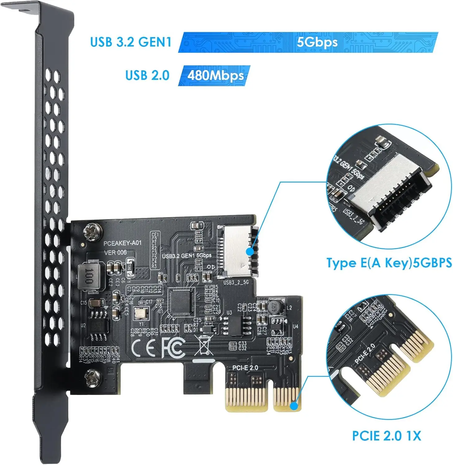PciE 1X To USB 32 Gen1 TypeE Expansion Card 5 | PricZone Pci E 1X To USB 32 Gen1 Type E Expansion Card 5 | PricZone