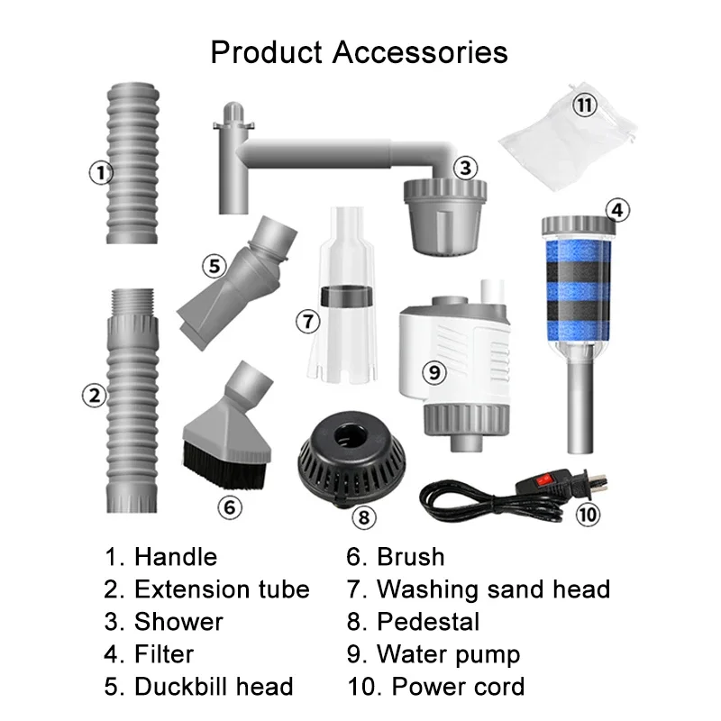 Aquarium Water Change Pump Electric Fish Tank Cleaning Tool 8