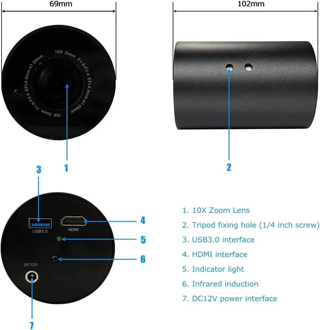 Professional Full HD 1080P Live Streaming Camera with 10X 3 | PricZone Professional Full HD 1080P Live Streaming Camera with 10X 3 | PricZone
