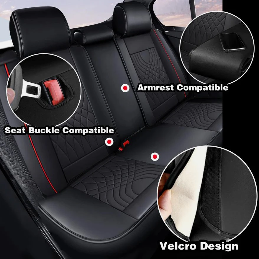 Complete Car Seat Cover Accessories Set for Dodge Leather 11
