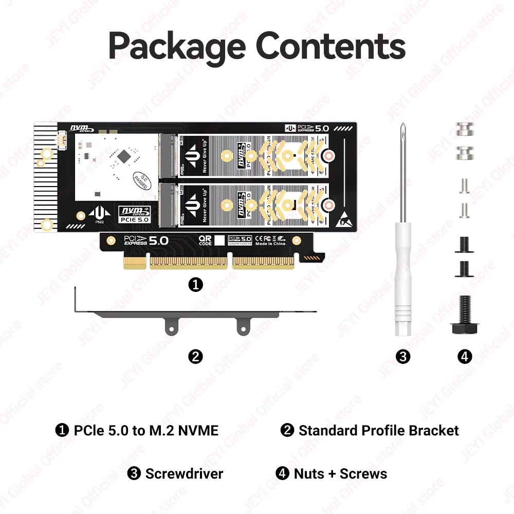Jeyi 2Bay M2 NVMe PCIe 50 X16 Expansion Card 6 | PricZone Jeyi 2 Bay M2 NVMe PCIe 50 X16 Expansion Card 6 | PricZone
