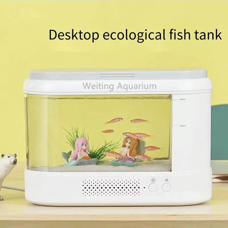 Fish Tank Living Room Small Desktop Ecological Aquarium 14