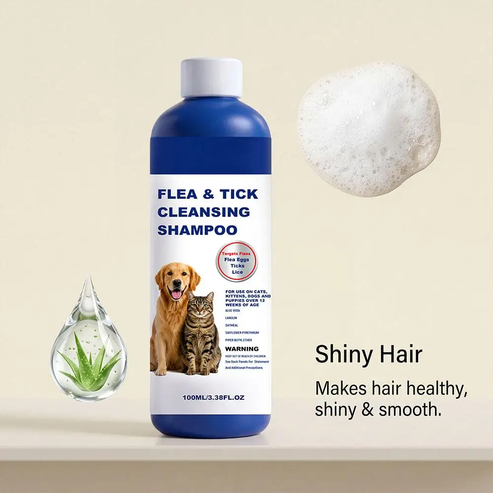 100Ml Pet Flea Tick Cleansing Shampoo Gentle Soothing 22