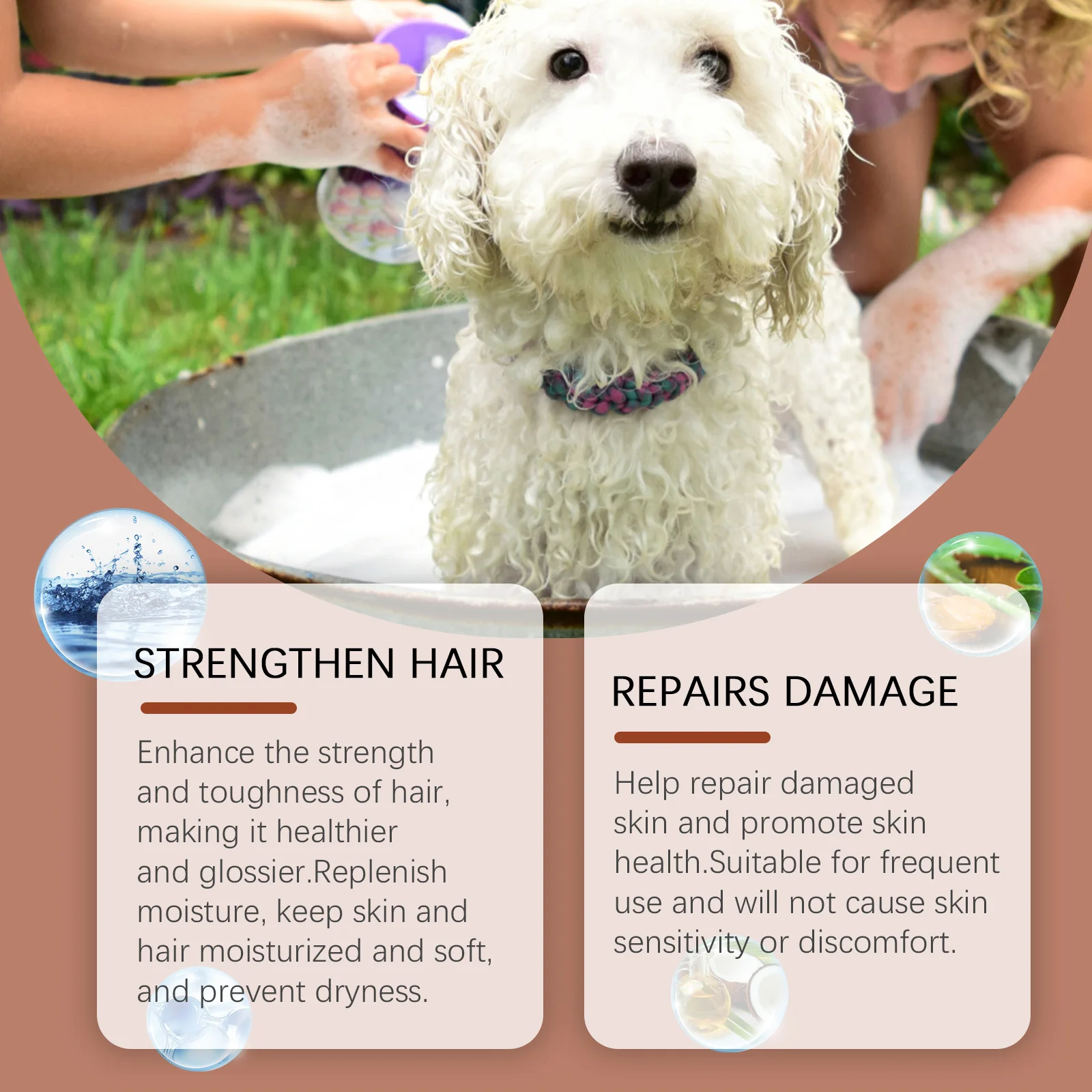 Dog Shampoo Conditioner Moisturizing for Sensitive Skin pH 11