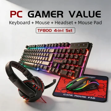 4-in-1 Gaming Combo Set with RGB Keyboard and Mouse 1
