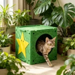 Extra Large Cartoon Cat House All Season Enclosed Rabbit 5 | PricZone