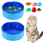 Foldable Dog Bath Swimming Pool Cat Toy with Fish Water 4 | PricZone