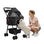 Foldable Pet Stroller 4 Wheel Dog and Cat with Removable 1 | PricZone
