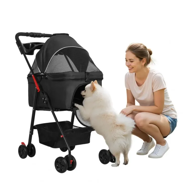 Foldable Pet Stroller 4 Wheel Dog and Cat with Removable product image