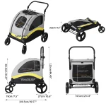 Large Dog Stroller 4 Wheel Pet Trolley Carrier Foldable 6 | PricZone