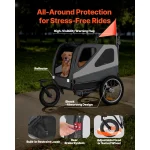 Succebuy 100 Lbs Dog Bike Trailer 2 In 1 Pet Stroller Cart 5 | PricZone