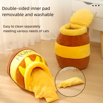 Honey Jar Cat Bed Warm Soft and Comfortable for Autumn 2
