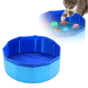 Foldable Dog Bath Swimming Pool Cat Toy with Fish Water 1 | PricZone