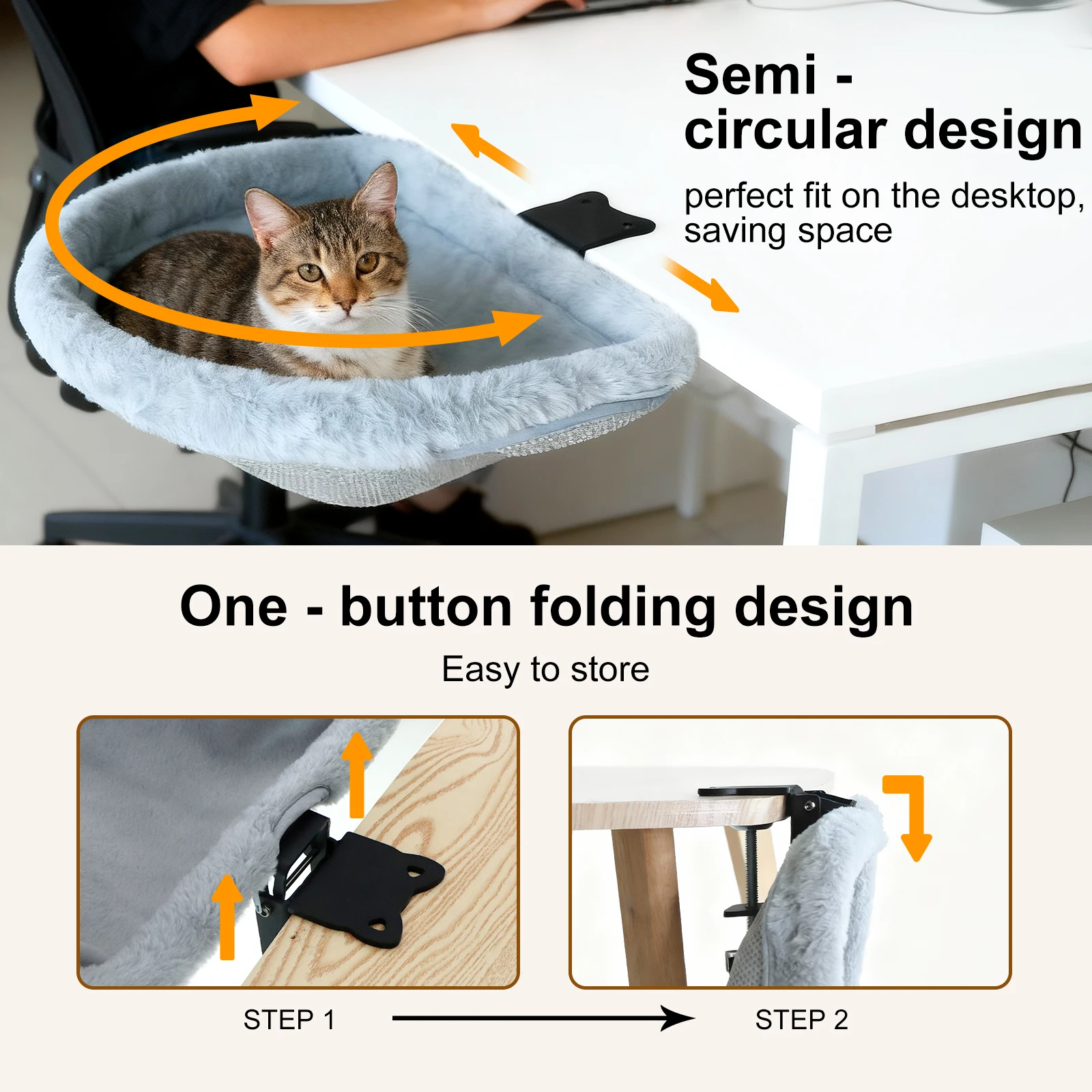Foldable SemiCircular Cat Desk Bed Space Saving Hammock 4 | PricZone Foldable Semi Circular Cat Desk Bed Space Saving Hammock 4 | PricZone