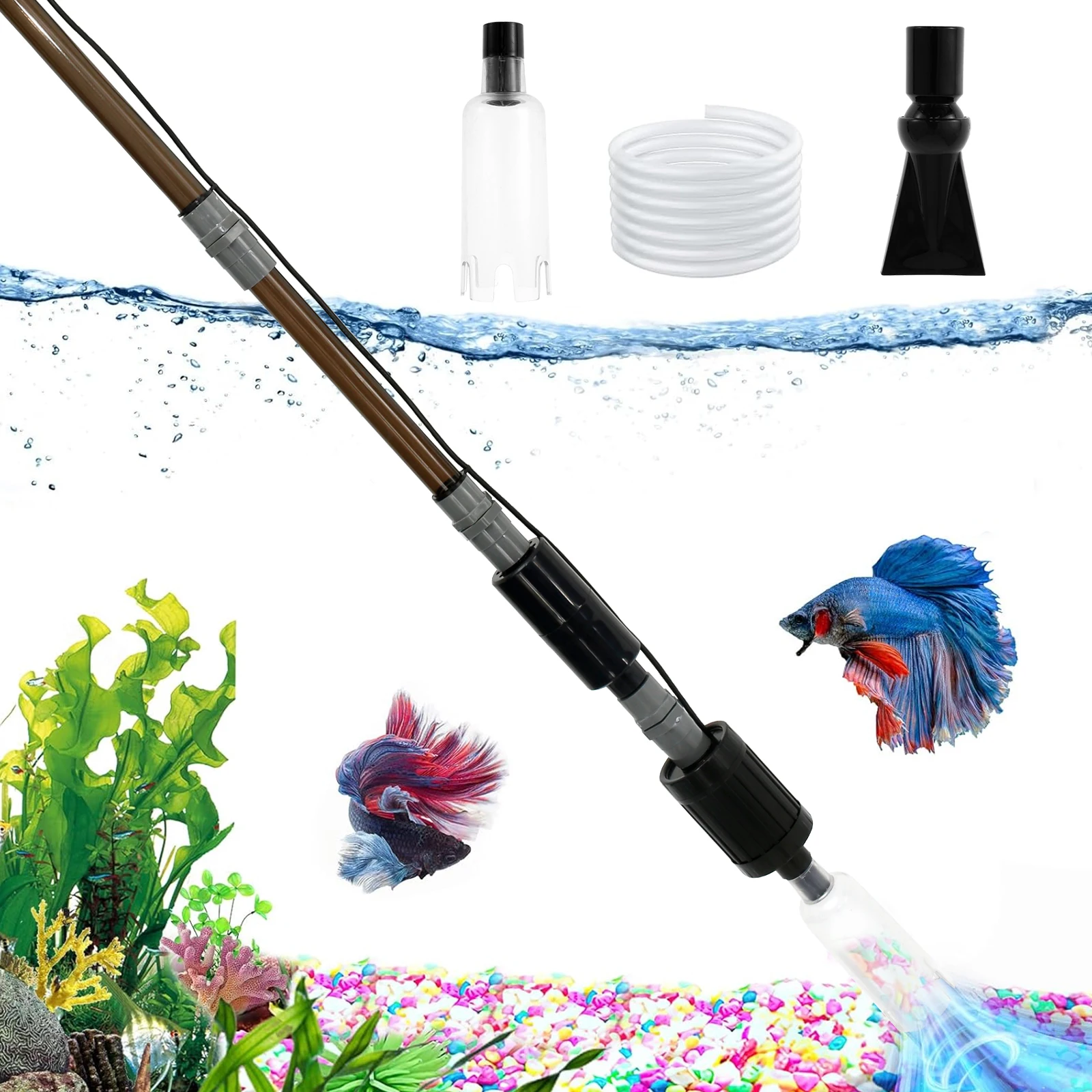 6 In 1 Aquarium Gravel Cleaner Tool Strong Suction Electric 9