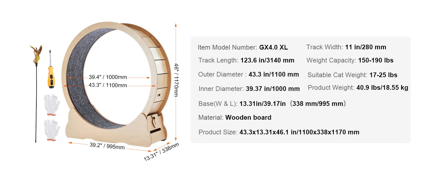 Wooden Cat Exercise Wheel Large Indoor Treadmill 23