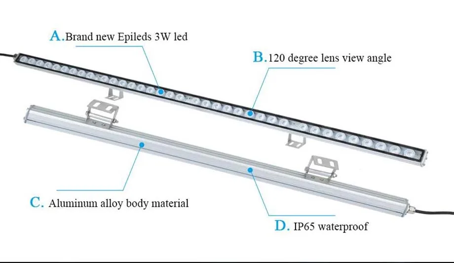 Populargrow Dimmable 115Cm LED Aquarium Light with All 6