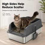 Stainless Steel Cat Litter Box High Wall Semi Enclosed Open 2 | PricZone