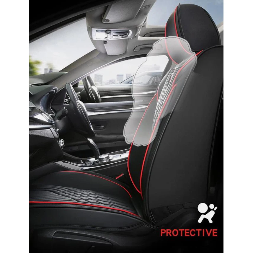 Complete Car Seat Cover Accessories Set for Dodge Leather 15