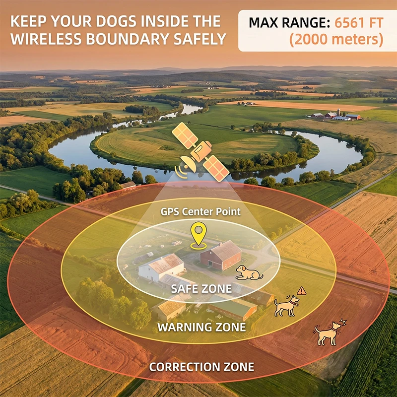 Dog Electronic Fence Outdoor GPS Fencing Waterproof 9