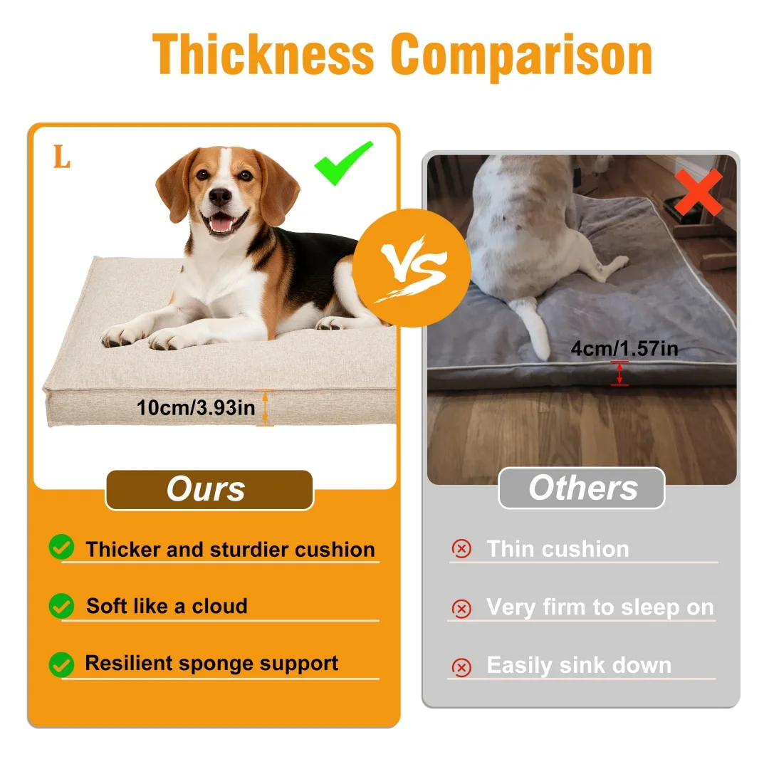 Bingopaw Large Dog Bed Washable Rectangular Pet Pillow 6 | PricZone Bingopaw Large Dog Bed Washable Rectangular Pet Pillow 6 | PricZone