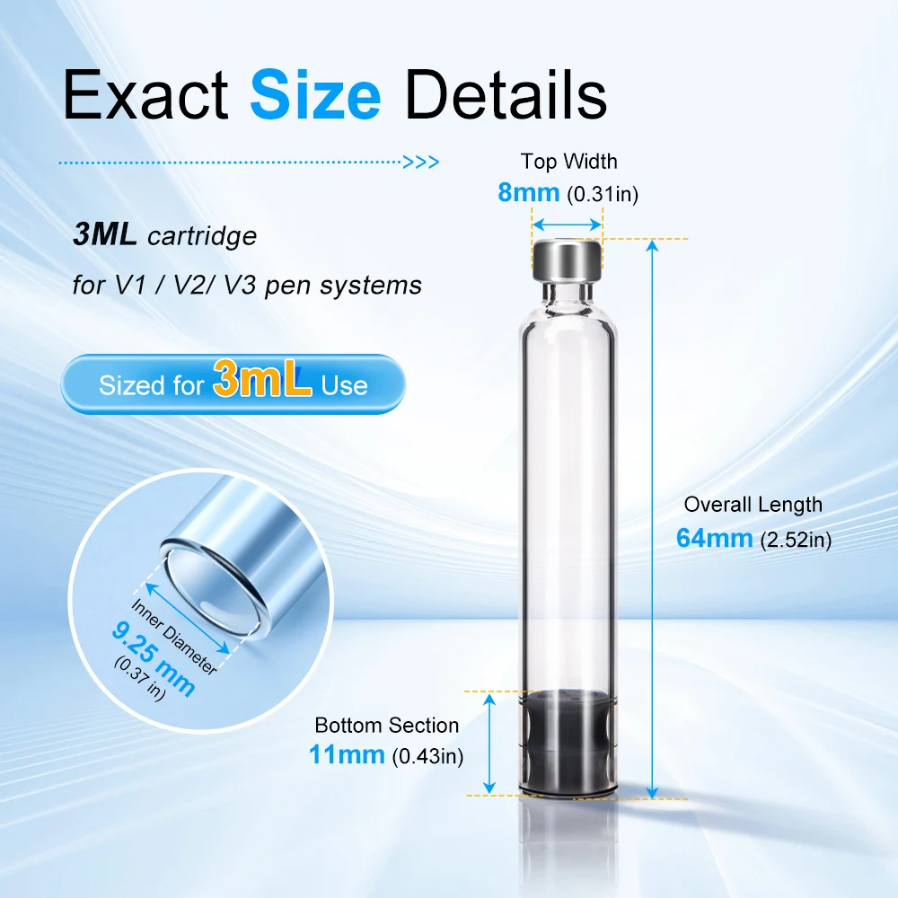 10-50 Pack 3Ml Peptide Insulin Pen Cartridge 3Cc Cartridges 12