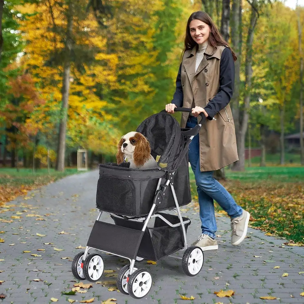 4Wheel Foldable Pet Dog Cat Jogger Stroller Travel Carrier 3 | PricZone 4 Wheel Foldable Pet Dog Cat Jogger Stroller Travel Carrier 3 | PricZone