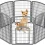 8-Panel Dog Playpen Pet Enclosure Dark Gray Containment